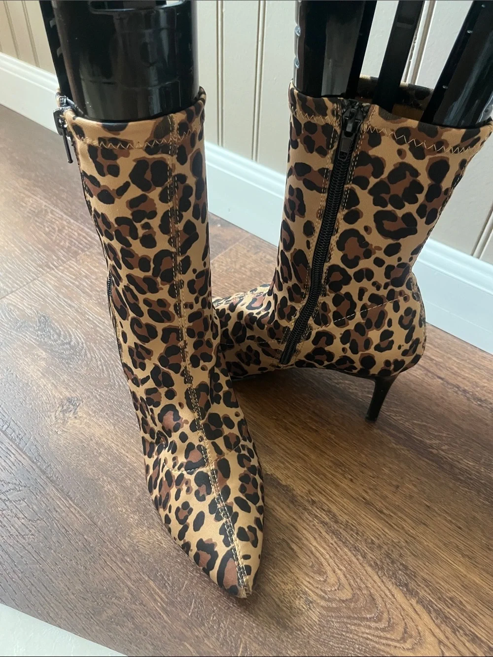 Mix No. 6 Leopard-Print Pointed Toe Ankle Boots